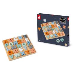 Janod Cocoon Dreven vkladacie puzzle Abeceda a tabuka na psanie 2