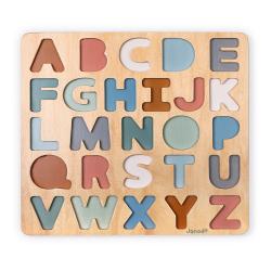 Janod Cocoon Dreven vkladacie puzzle Abeceda a tabuka na psanie 5