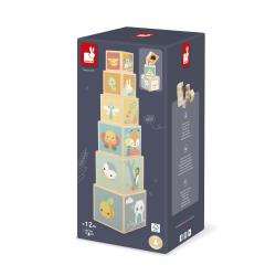 Janod Pure Skladacia dreven pyramda Zvieratk 8