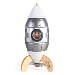 Dreven magnetick skladaka Raketa Janod 16 cm od 2 rokov 9 dielov