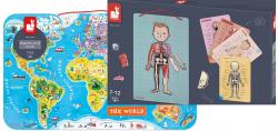 Sada Magnetick mapa sveta a Magnetick tabua udsk telo Janod