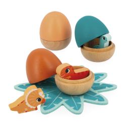 Janod Drevená hračka Dinosaurie vajíčka s prekvapením Dino 3 ks 6