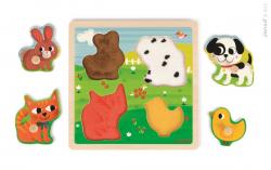 J07080_Dreven vkladacie dotykov puzzle pre najmench Domce zvieratk Janod od 1 ro (2)
