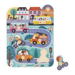 Dreven vkladacie puzzle V meste Janod od 1 roka