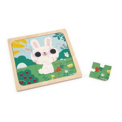 Dreven puzzle s predlohou pre najmench Zajac Janod 9 ks