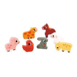 J07121 Janod Dreven vkladacie puzzle pre najmench Farma Chunky 3