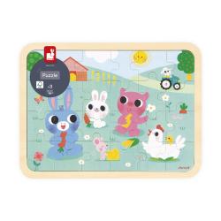 Janod Dreven puzzle s predlohou a hadanie rozdielov Farma 8