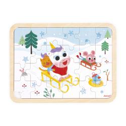 Janod Dreven puzzle s predlohou a hadanie rozdielov Snkovaka 3