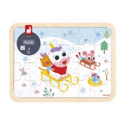 Janod Dreven puzzle s predlohou a hadanie rozdielov Snkovaka 7
