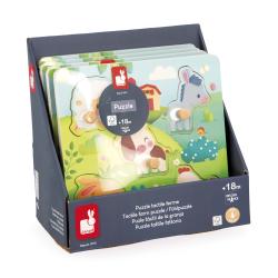 Janod Farm Dreven vkladacie puzzle s chytom Zvieratk 8