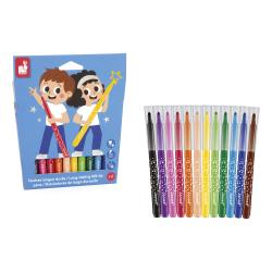 Janod Colorino Detsk fixky 12 farieb s odolnm hrotom od 3 rokov