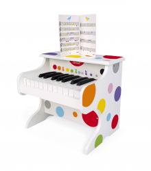 Drevený elektronický klavír pre deti s reálnym zvukom Confetti Janod s pesnièkami od 3 rok