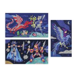 Janod Atelier Deco Farebn piesok s trblietkami Hrdinovia od 6 rokov 2