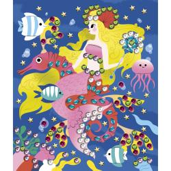 Janod Atelier Sada Maxi Obrázky s flitrami Morské panny od 6 rokov 7