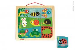J08182_Dreven vkladacie magnetick puzzle s tiemi Zvieratk v zhrade Janod od 1 rok (2)