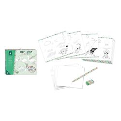 J09154 Janod Step by step Kreatvna sada Kreslenie krok za krokom Dinosaury 9