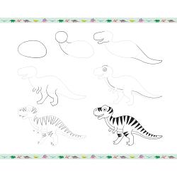 J09154 Janod Step by step Kreatvna sada Kreslenie krok za krokom Dinosaury 3