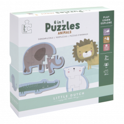 Kartónové puzzle Zvieratká ZOO Little Dutch