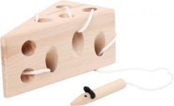 Drevená Montessori prevliekaèka Syr s myšou Small Foot od 3 rokov