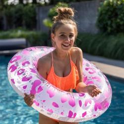 Swim Essential Nafukovacie Koleso Leopard nenov s trblietkami 90 CM 3