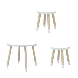 Sada Drevený stôl a 2 stoličky Flexa biela farba